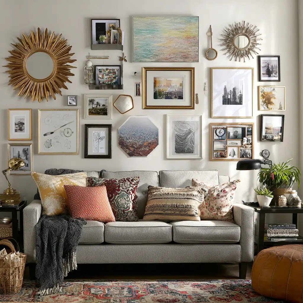 Mirror Wall Decor Ideas: Gallery Wall with a Mirrored Twist