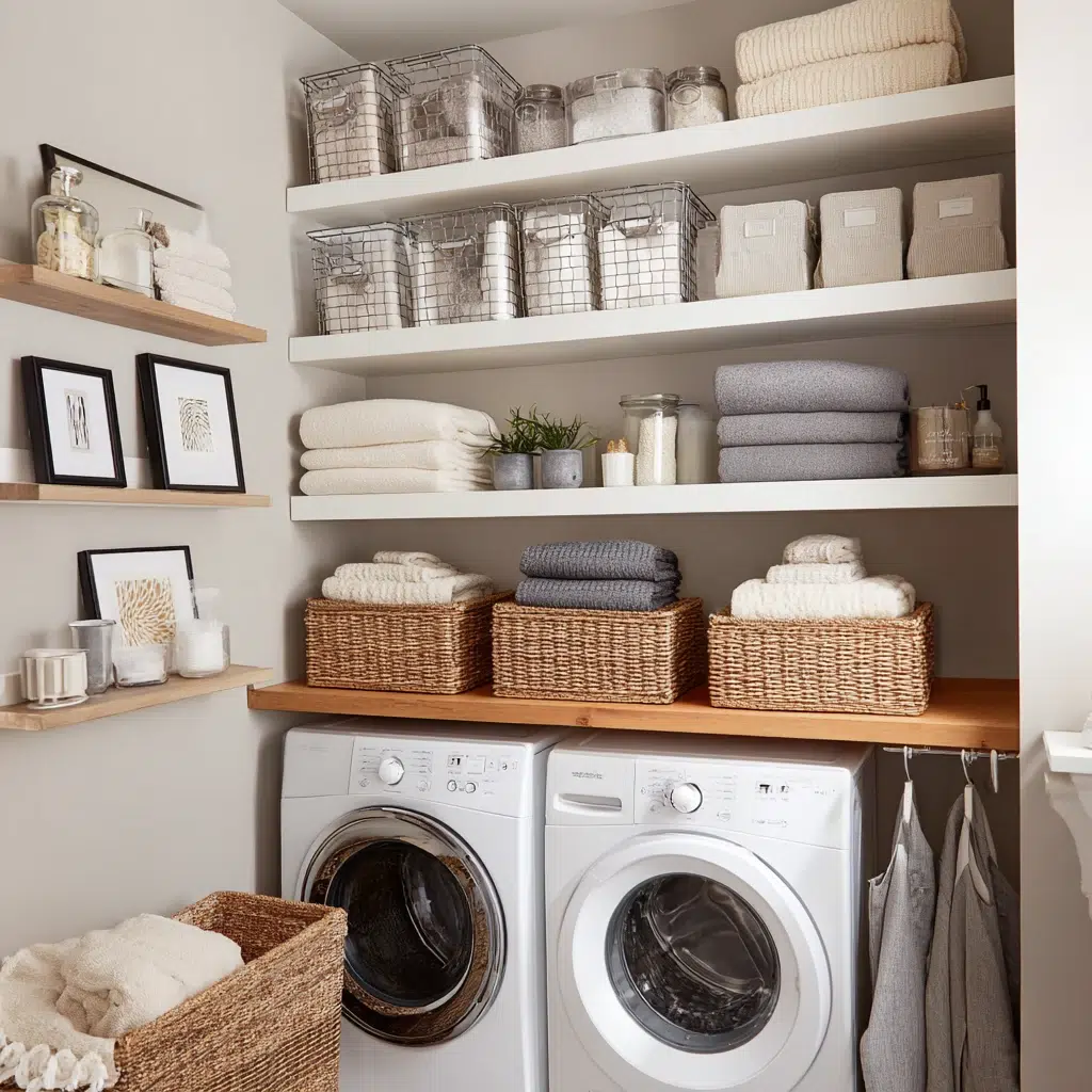 Smart Tiny Laundry Room Ideas: Shelve It Like You Mean It: Open and Airy Storage