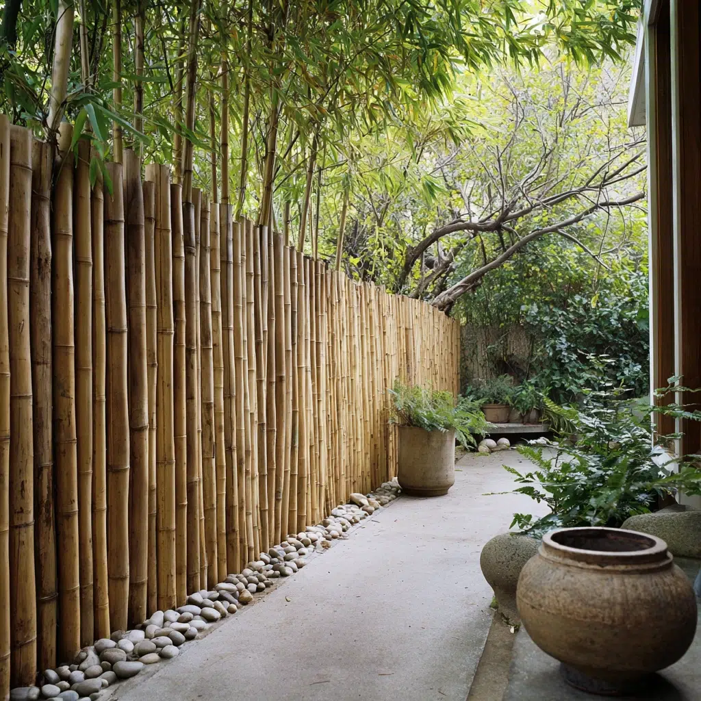 Inexpensive Privacy Fence Ideas for A Safe Backyard: Bamboo Screens: Zen and Secluded