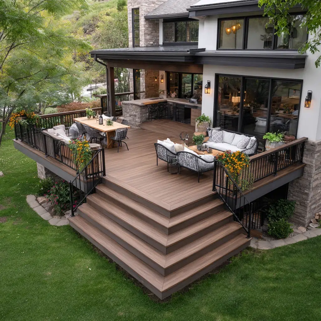 Ground Level Deck Ideas To Transform Your Backyard: The Multi-Level Ground Deck