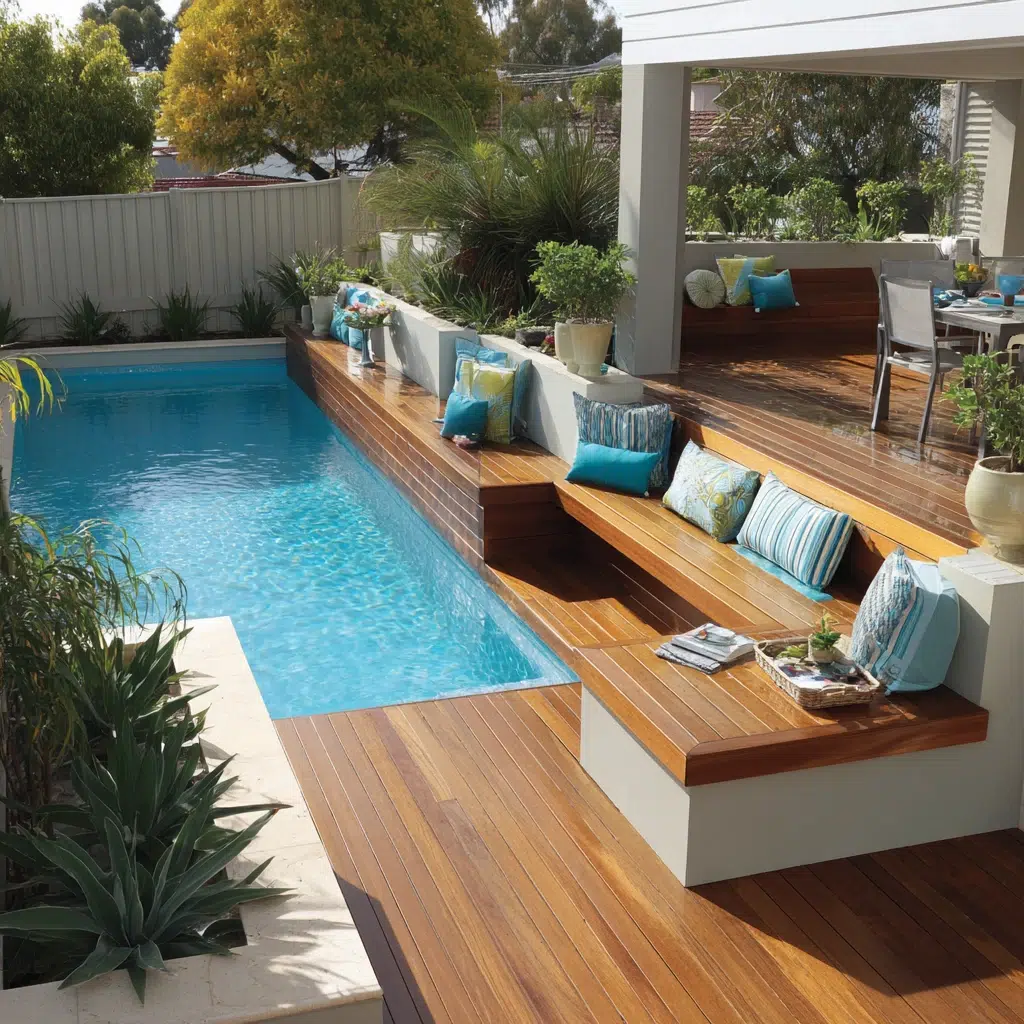Above-Ground Pool Deck Ideas: Deck with Built-in Seating: Maximize Comfort