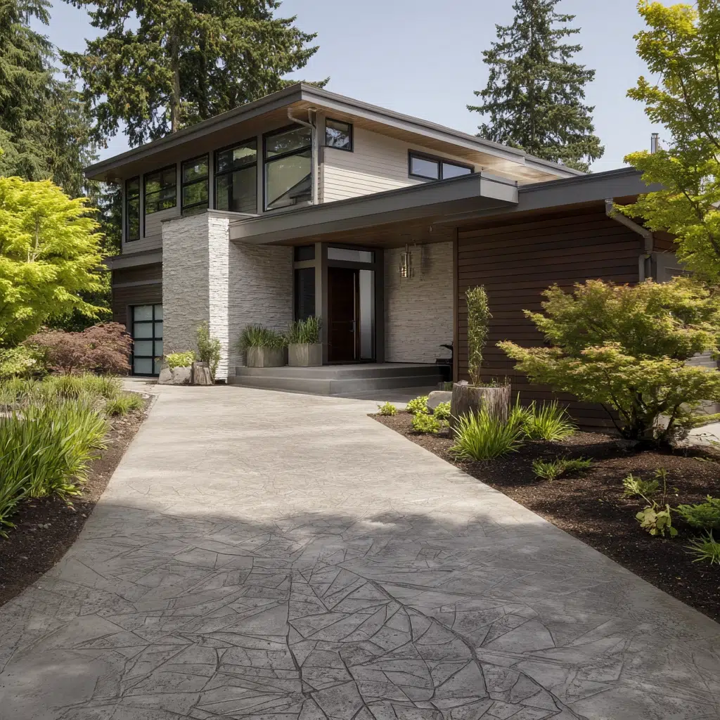 Inspiring Front Walkway Ideas: The Patterned Concrete