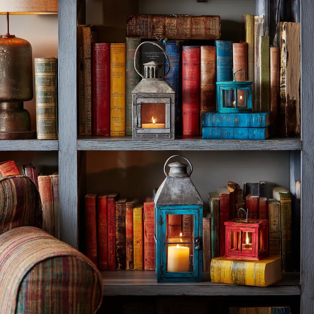 Lantern Decor Ideas for Indoors and Outdoors: Bookshelf Beacon