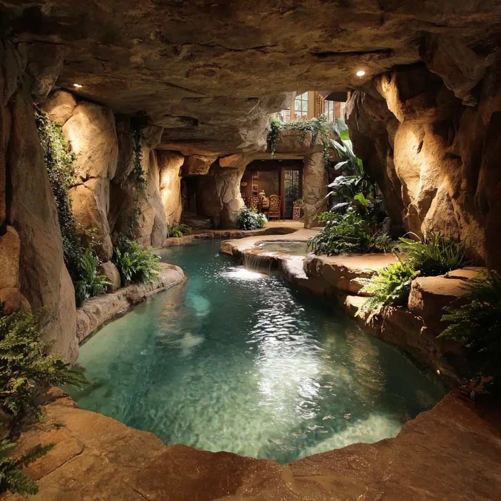 Stunning Indoor Pool Ideas: The Grotto-Inspired Pool