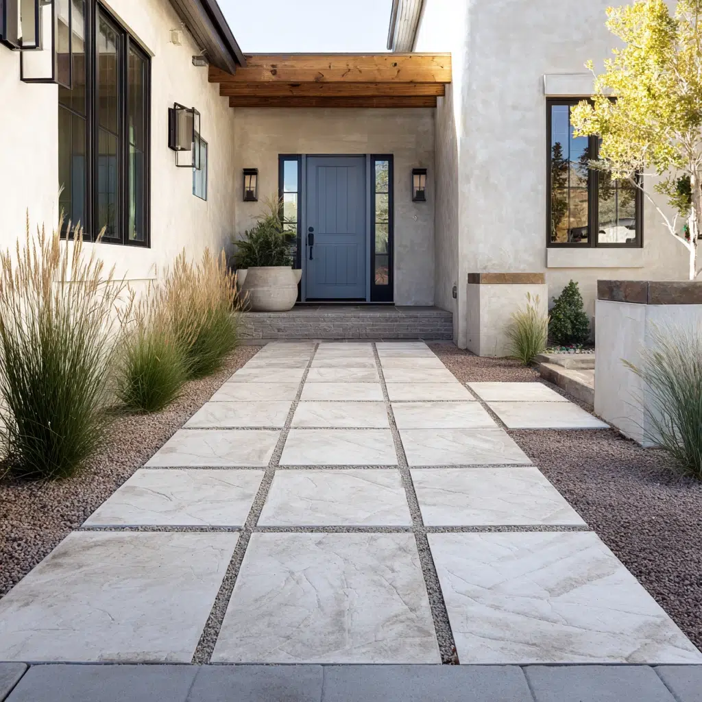 Inspiring Front Walkway Ideas: The Tile Pathway