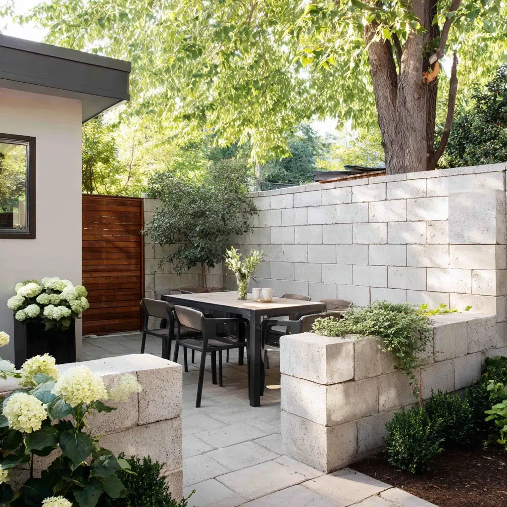 Inexpensive Privacy Fence Ideas for A Safe Backyard: Cinder Block Walls: Sturdy and Stackable