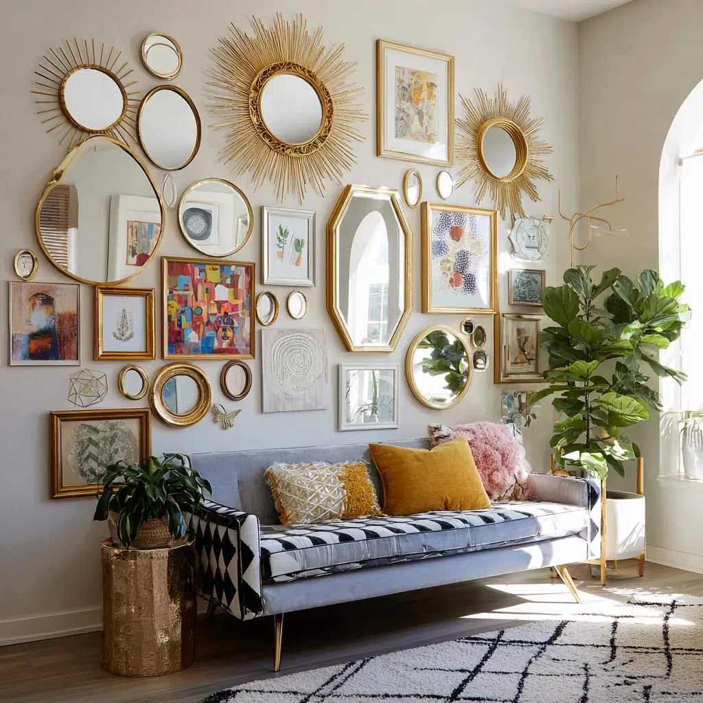 Mirror Wall Decor Ideas: Mirror Wall Collage: Mix and Match