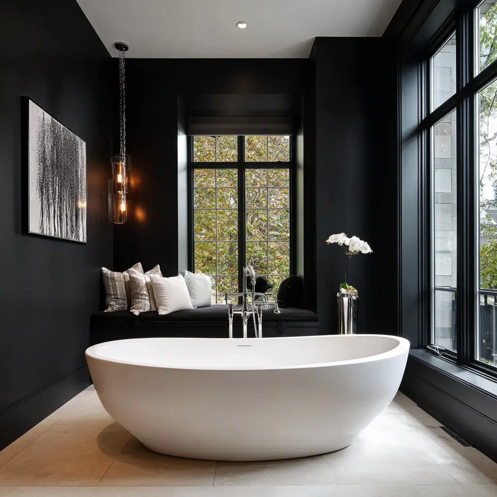 Chic Black Accent Wall Ideas: Bathroom Boldness