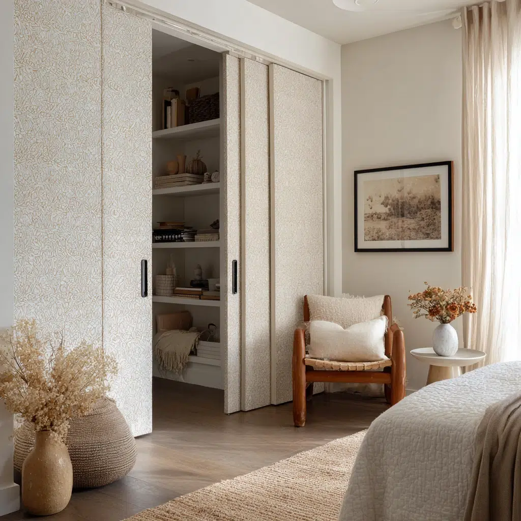 Closet Door Ideas: Fabric Panel Doors: Softness and Texture