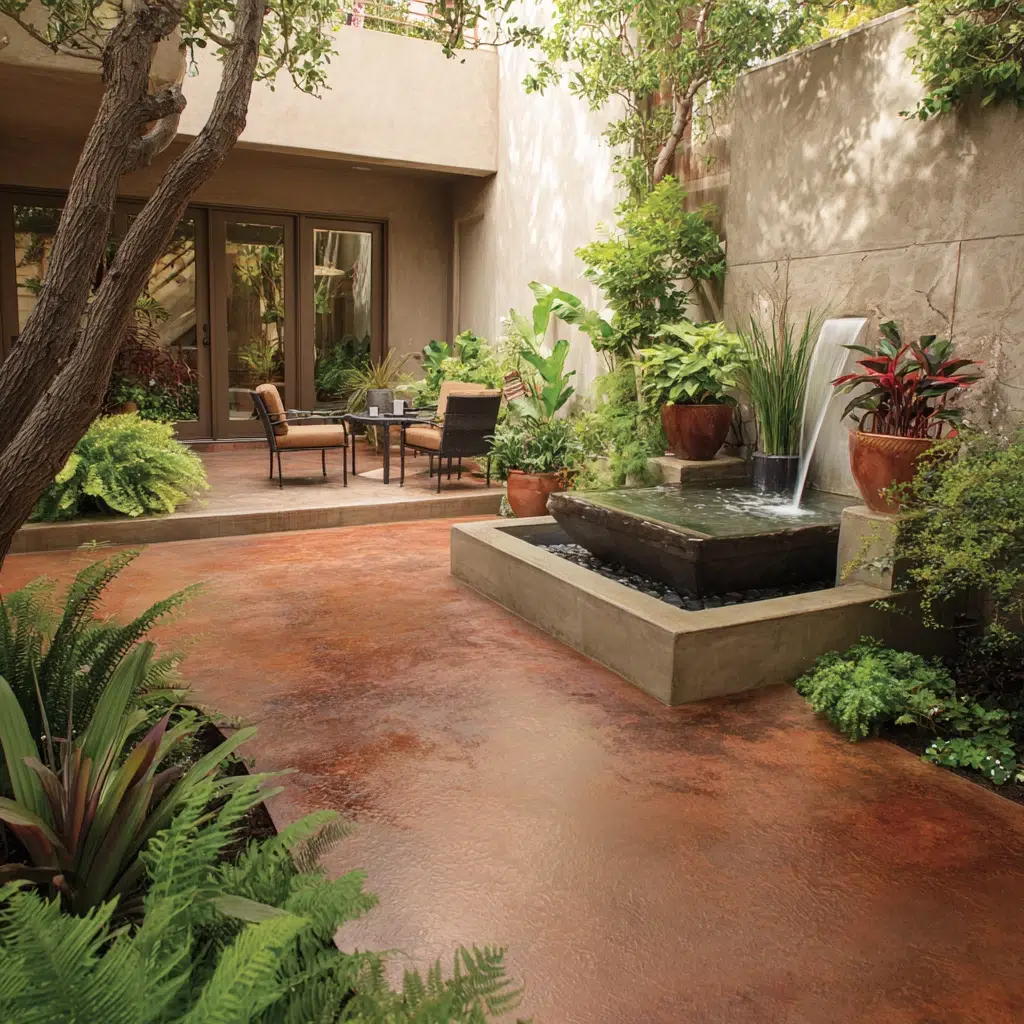 Concrete Patio Ideas: Water Features: Soothing Sounds for the Soul