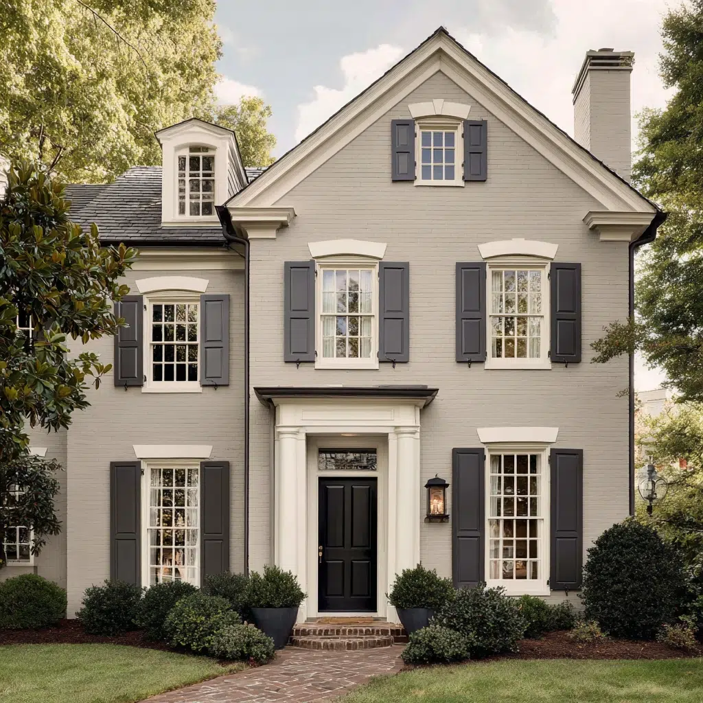 Exterior House Color Schemes: Subtle Greige Sophistication
