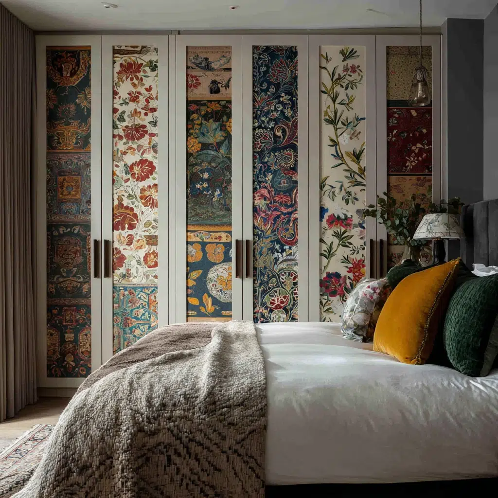 Closet Door Ideas: Wallpapered Doors: Pattern Play