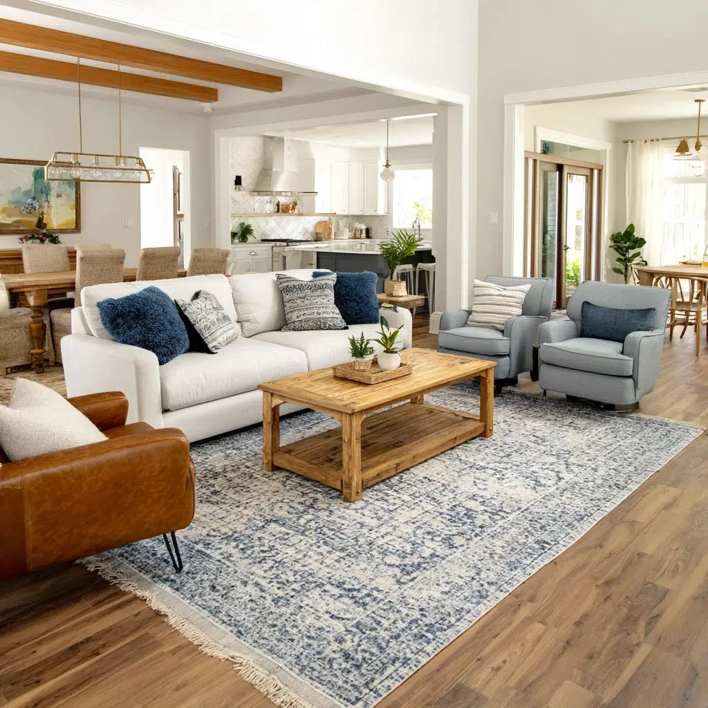 Cheap and Easy Home Improvement Ideas: Area Rugs: Define Your Space