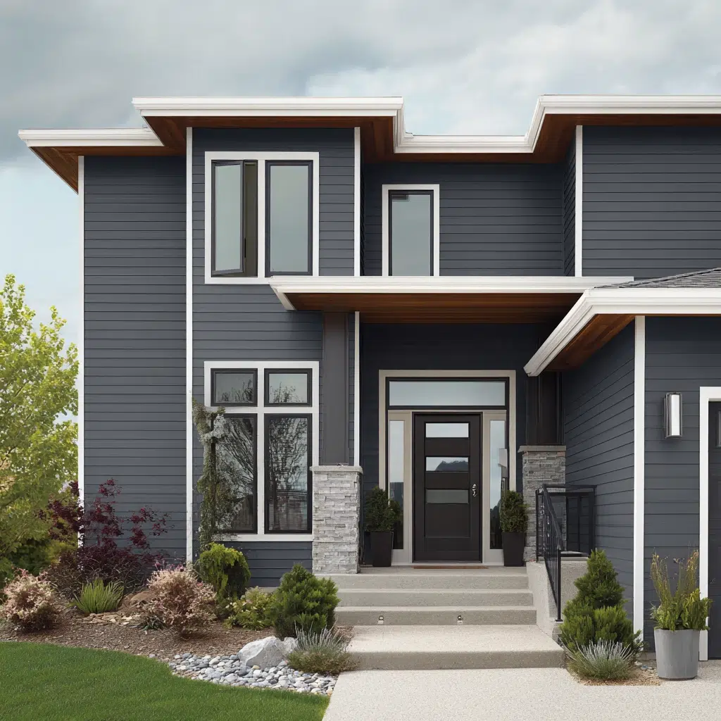 Exterior House Color Schemes: Contemporary Cool with Deep Gray