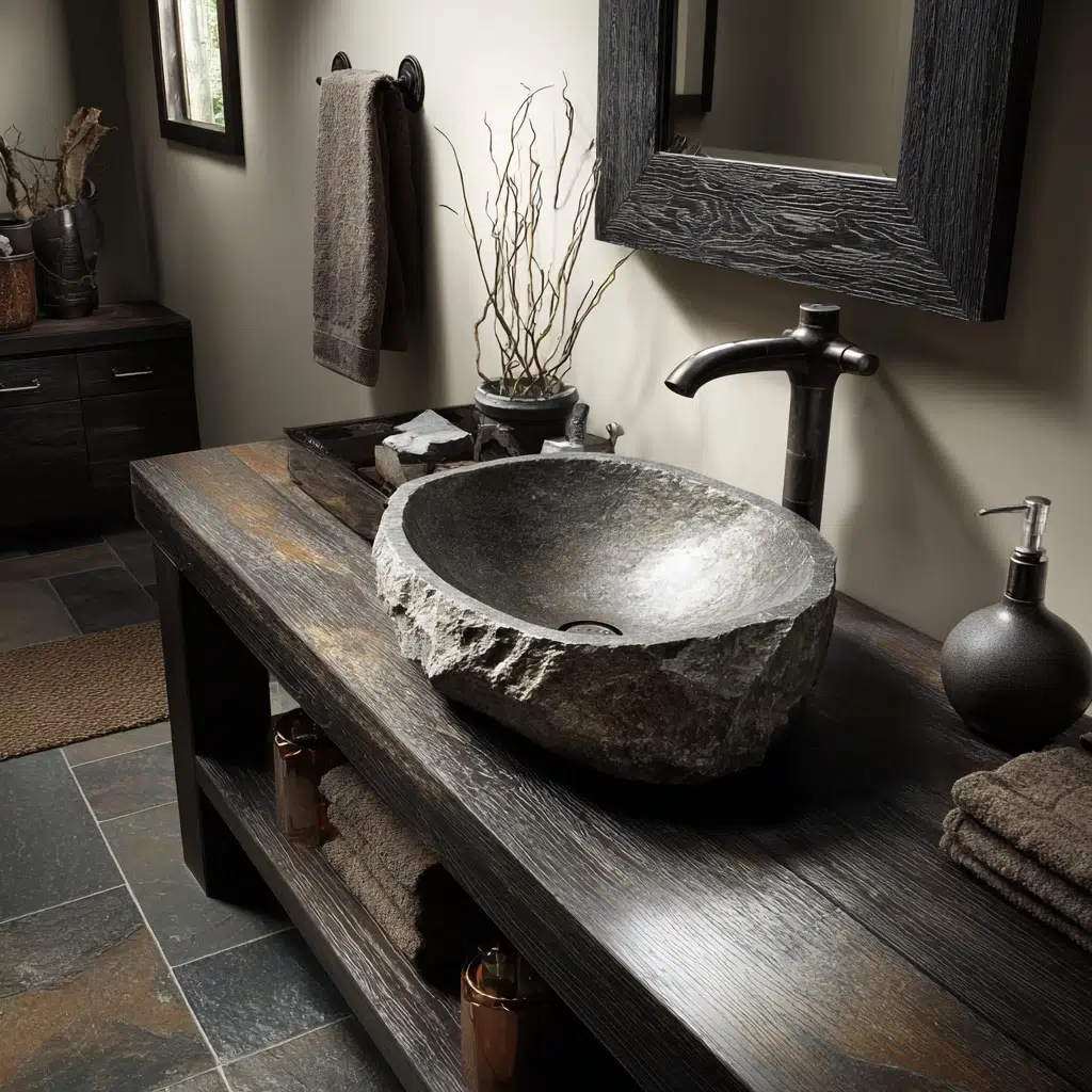 Stunning Scottish Bathroom Ideas: Stone Vessel Sink