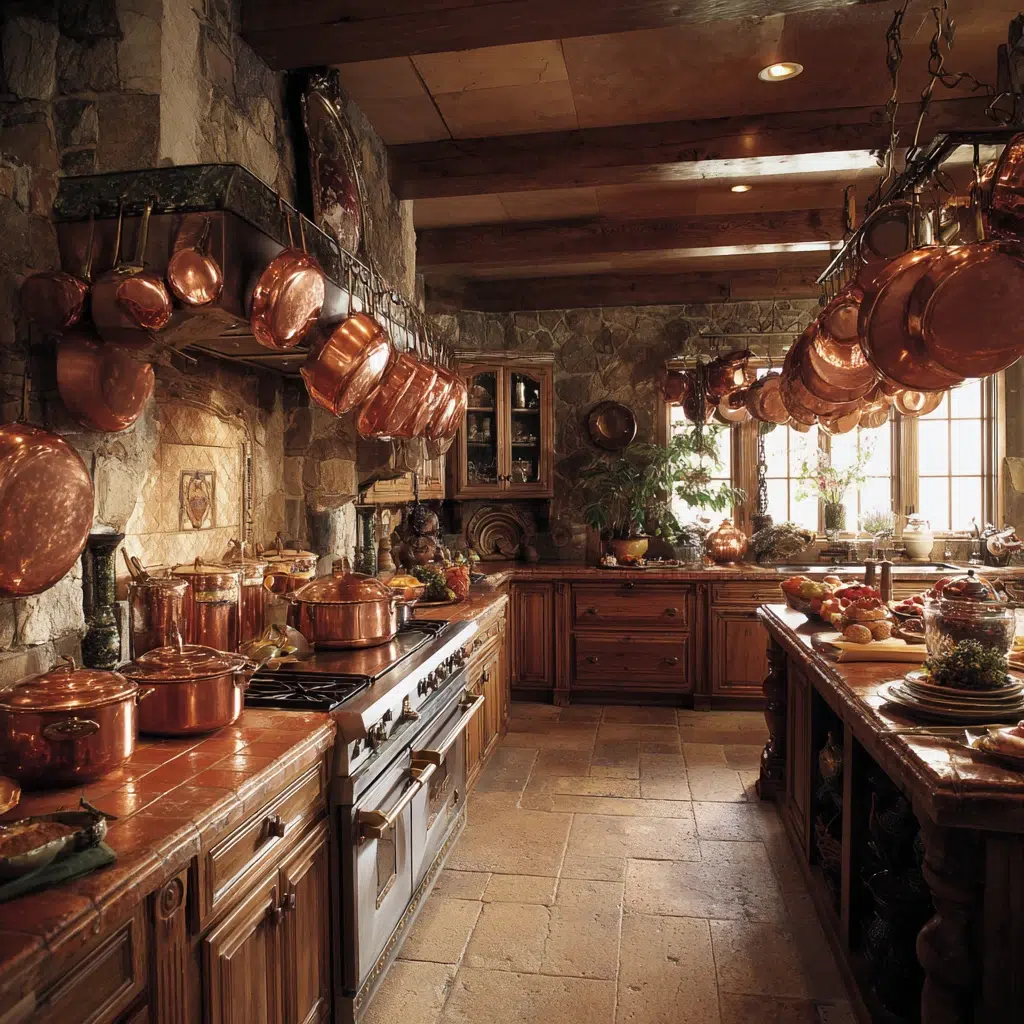 Italian Home Decor Ideas: Copper Cookware Adds Warmth and Function