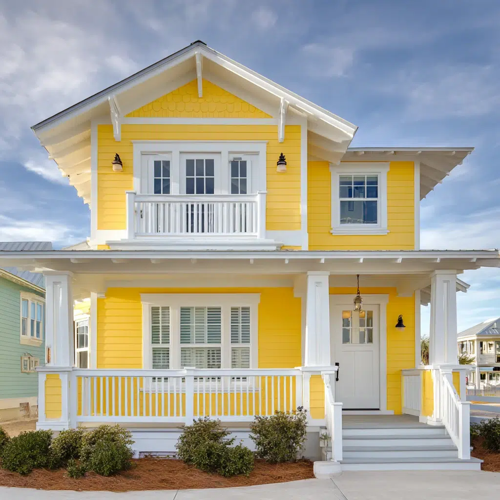 Exterior House Color Schemes: Cheerful Yellow and White