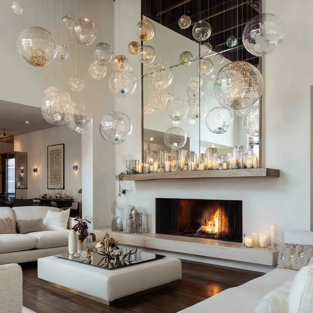 Christmas Mantel Decor Ideas: Hang Ornaments at Eye Level
