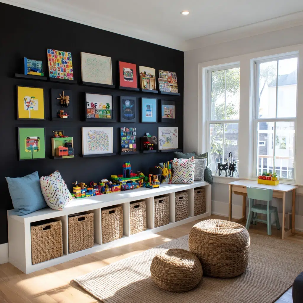Chic Black Accent Wall Ideas: Playroom Pop