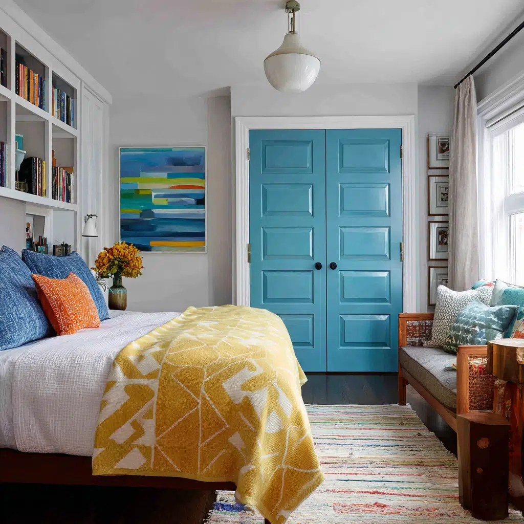 Closet Door Ideas: Painted Doors: A Splash of Color