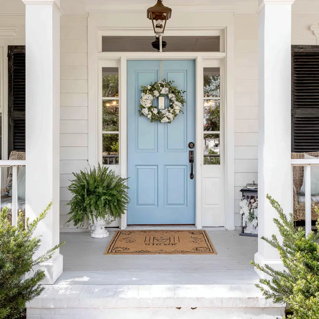Best Blue Front Door Colors: Carolina Blue: Sweet & Southern Charm