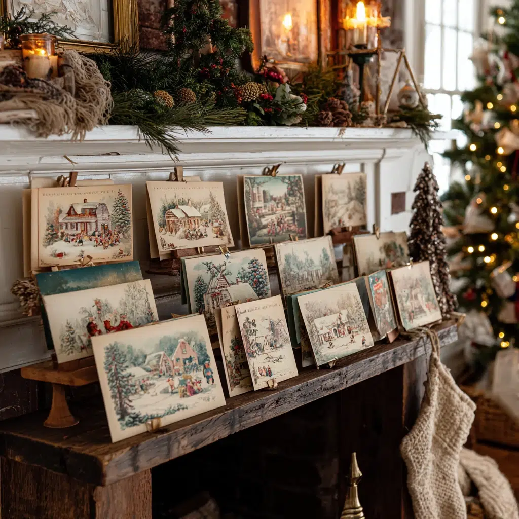 Christmas Mantel Decor Ideas: Display Antique or Vintage Christmas Cards