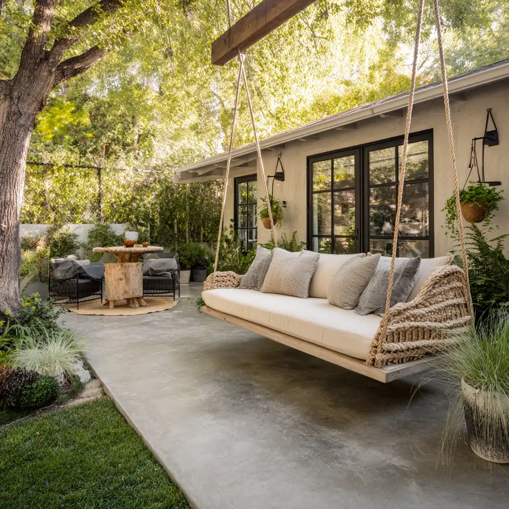 Concrete Patio Ideas: Swing or Hammock: Ultimate Relaxation Station