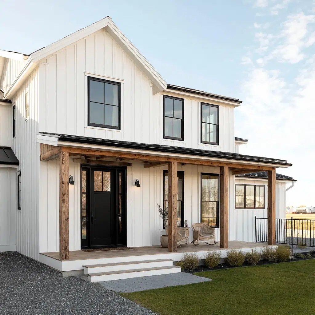 Exterior House Color Schemes: Modern Farmhouse Chic