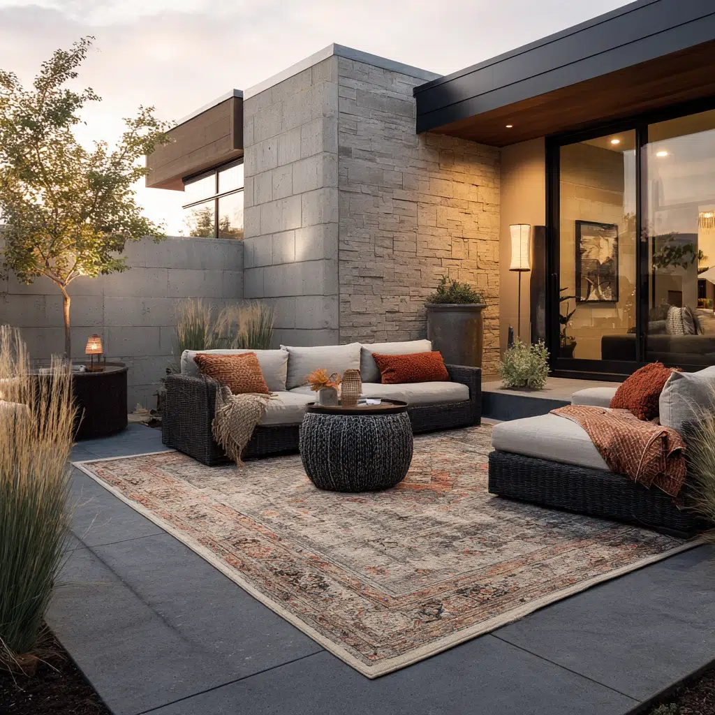 Concrete Patio Ideas: Outdoor Rugs: Instant Cozy Underfoot