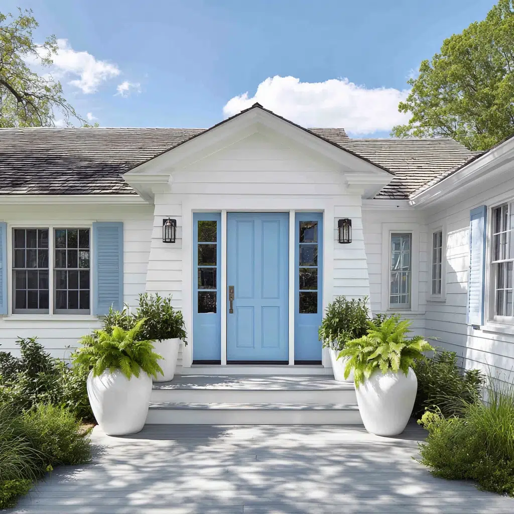 Best Blue Front Door Colors: Serene Sky Blue: An Airy Welcome