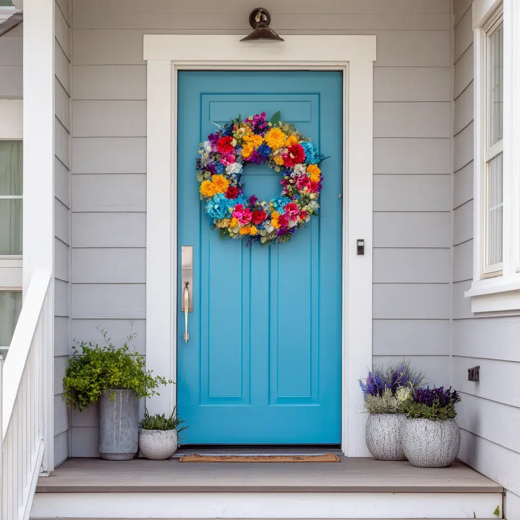 Best Blue Front Door Colors: Azure Blue: Bright & Cheerful
