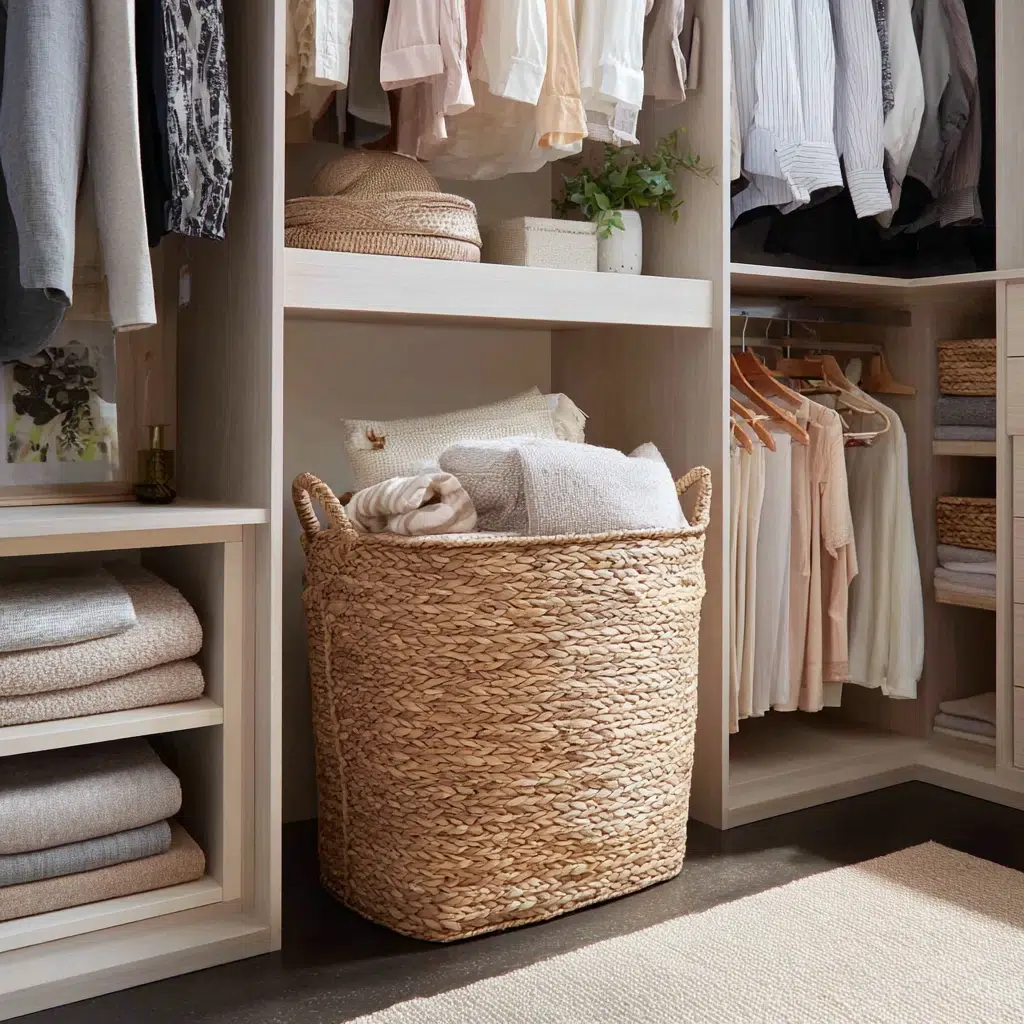 Closet Design Ideas: Add a Laundry Hamper Inside
