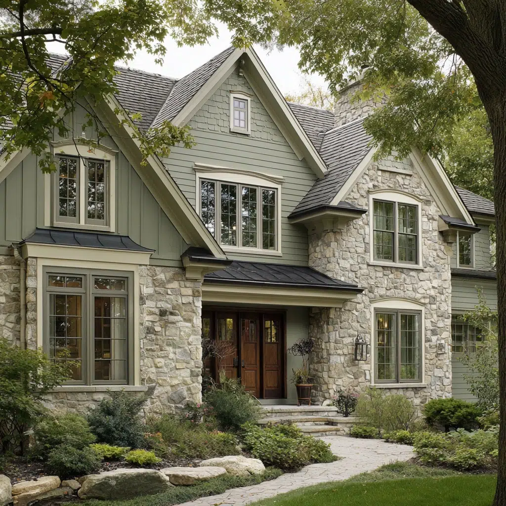 Exterior House Color Schemes: Sophisticated Stone and Sage