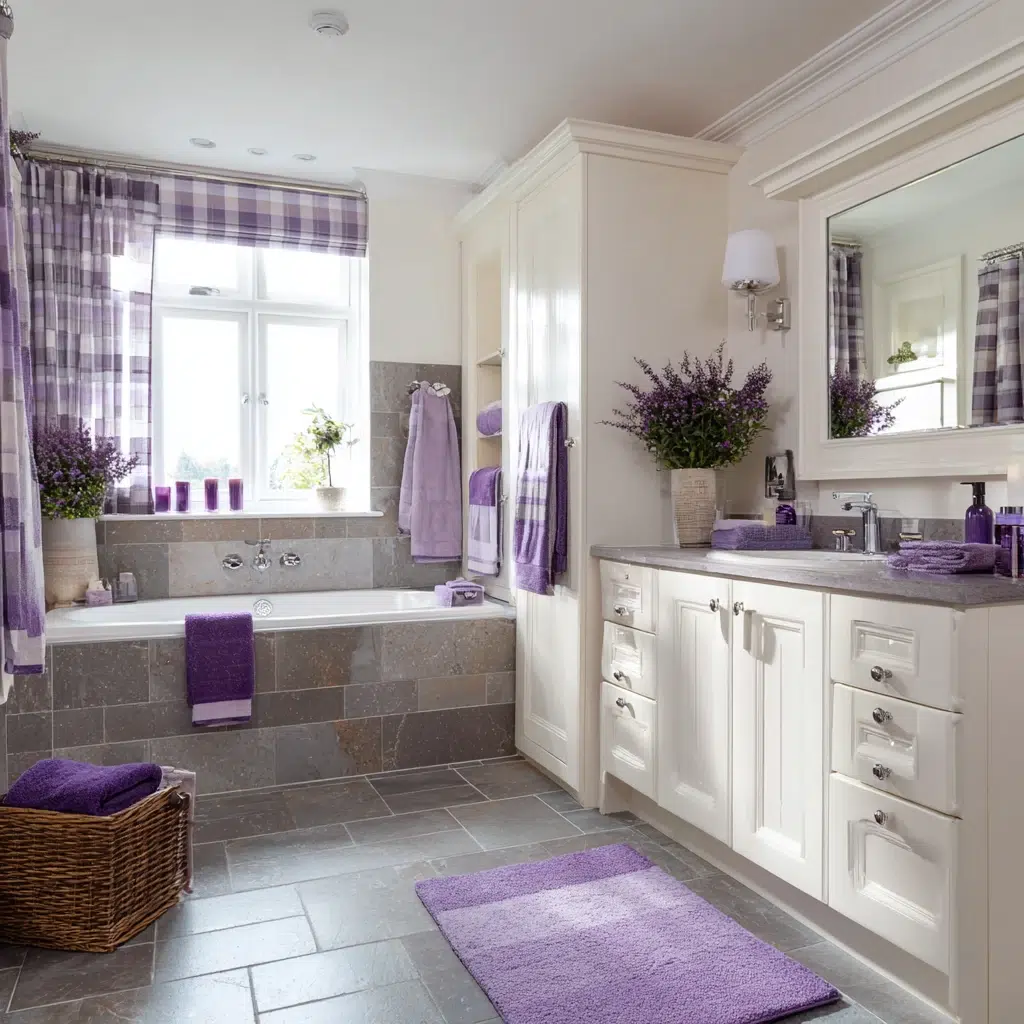 Stunning Scottish Bathroom Ideas: Heather-Inspired Purple Accents