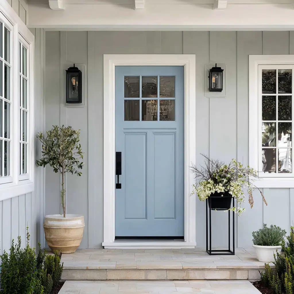 Best Blue Front Door Colors: Dusty Blue: Understated Elegance