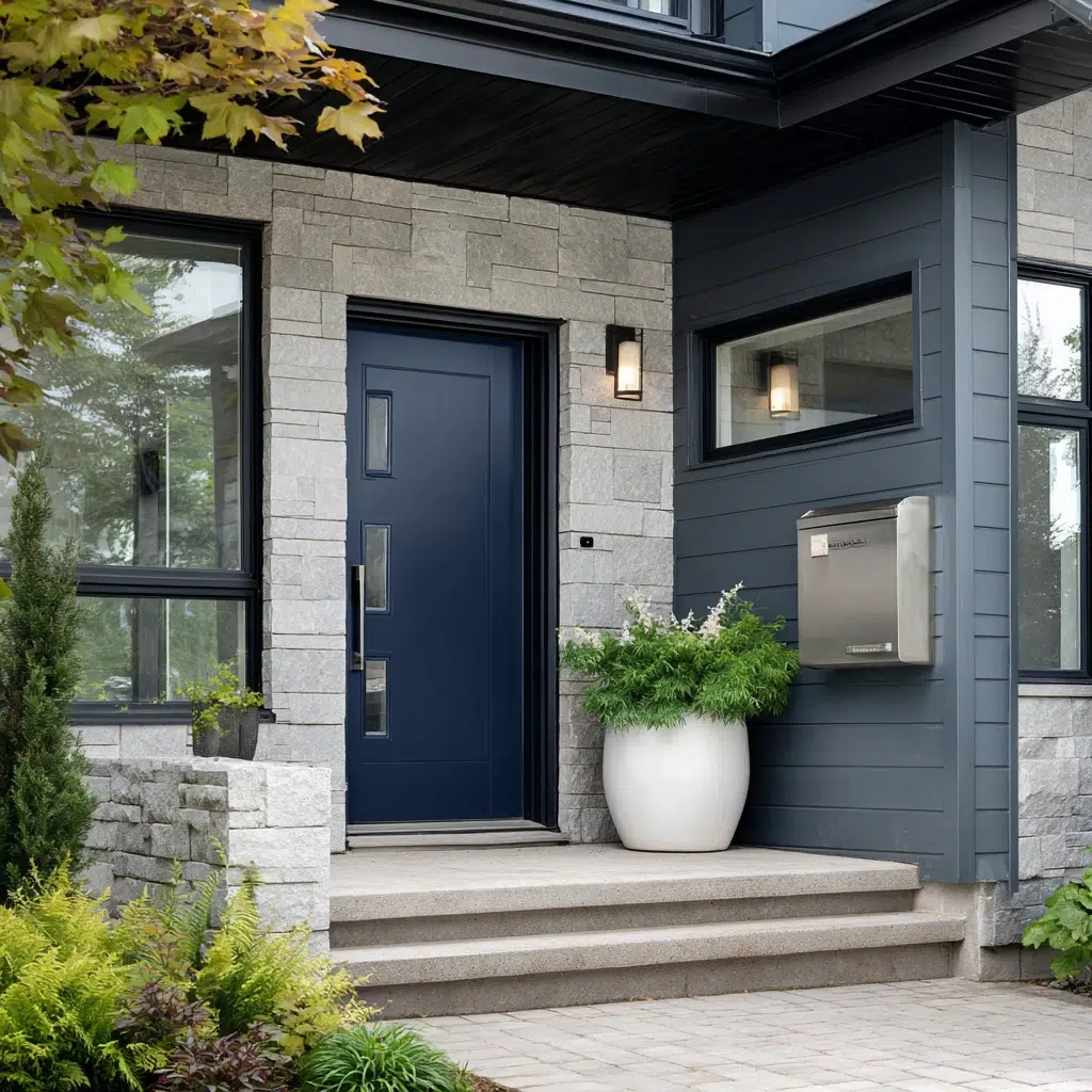 Best Blue Front Door Colors: Navy Gray: Modern & Versatile