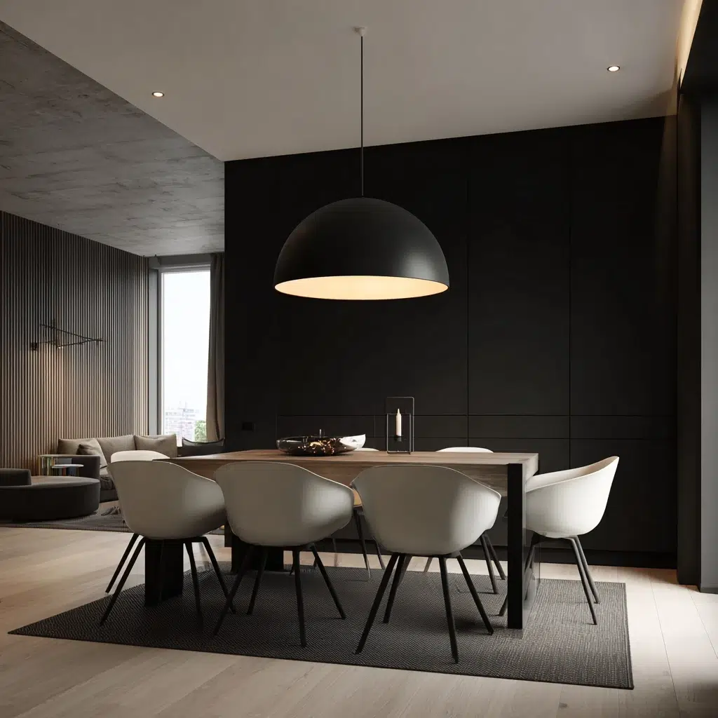 Chic Black Accent Wall Ideas: Defining Dining Spaces