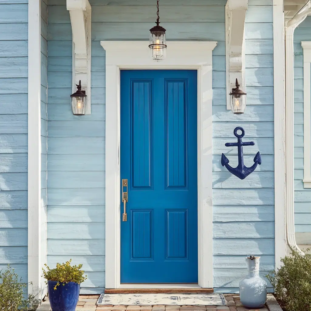 Best Blue Front Door Colors: Ocean Blue: Coastal Charm