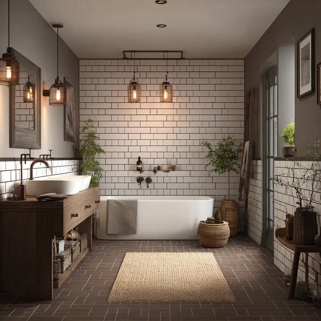 Stunning Scottish Bathroom Ideas: Peat-Colored Grout and Tiles