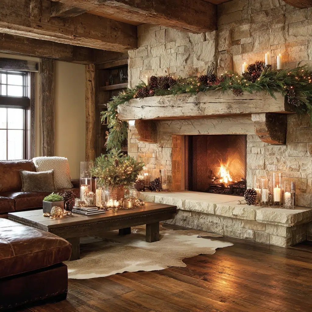 Christmas Mantel Decor Ideas: Incorporate Natural Elements Like Pine Cones and Branches