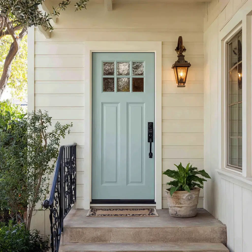 Best Blue Front Door Colors: Powder Blue: Soft & Inviting