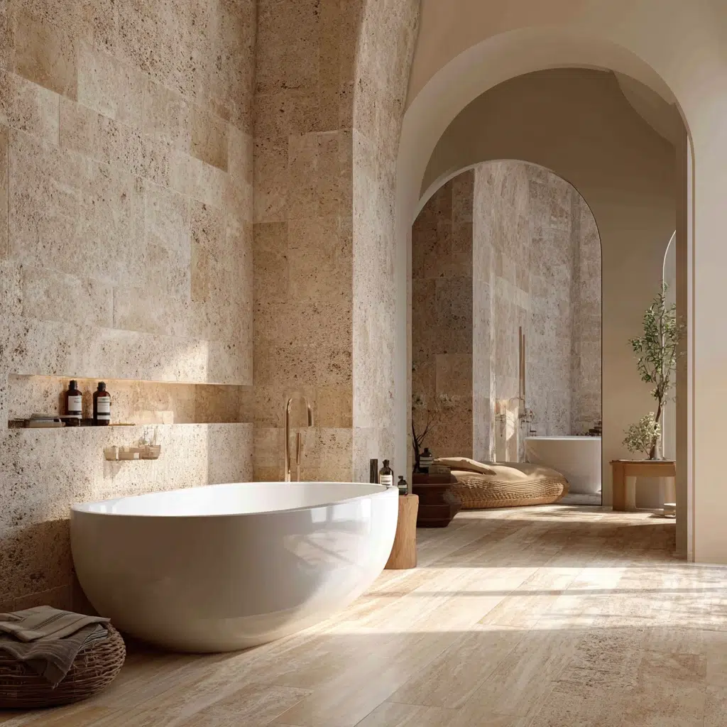 Aesthetic Italian Bathroom Ideas: Travertine Stone Walls That Tell a Story
