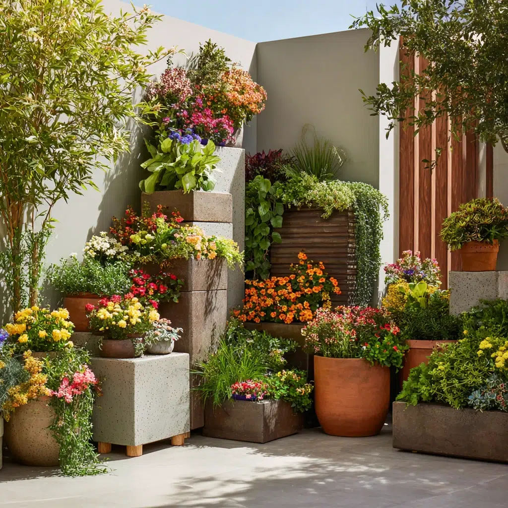 Corner Garden Ideas: Container Garden Corner