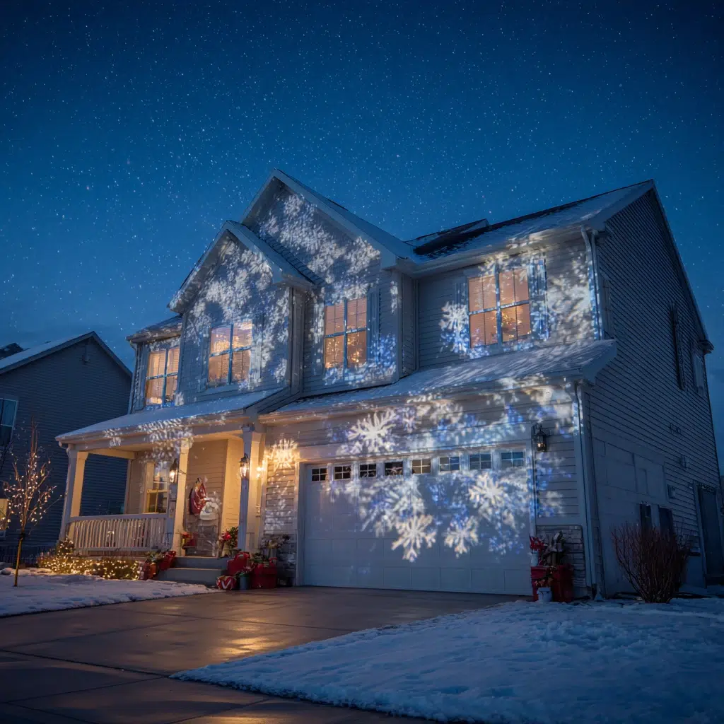 Stunning Outdoor Christmas Decor Ideas: Projection Light Show