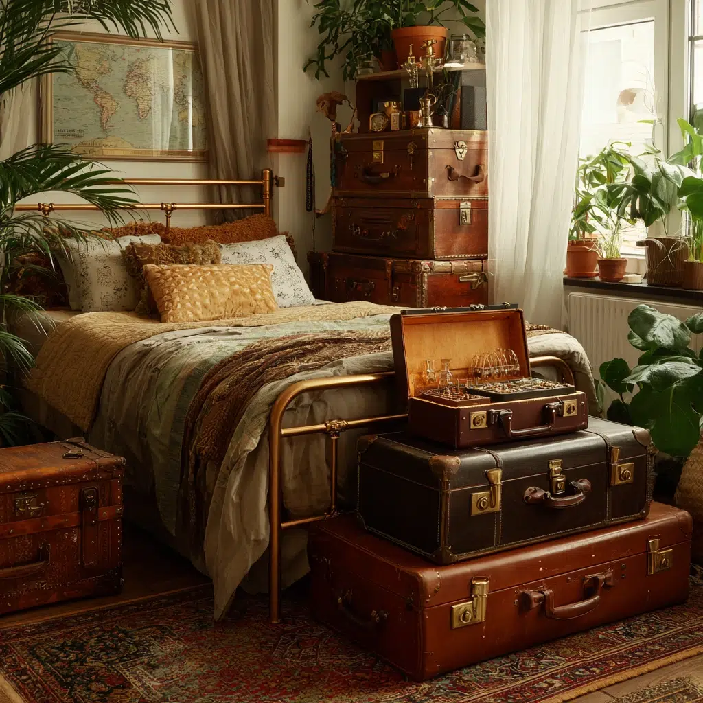 Timeless Vintage Apartment Ideas: Style With Vintage Trunks and Suitcases