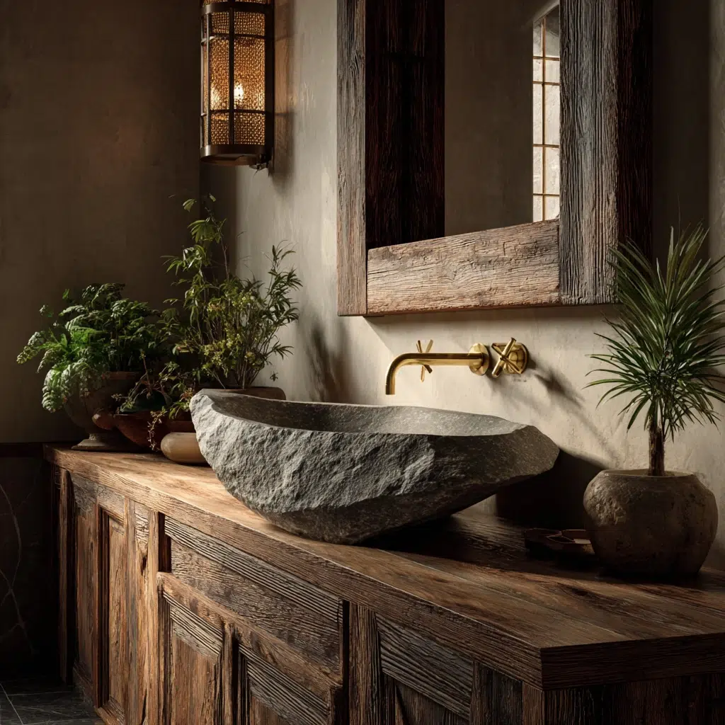 Aesthetic Irish Bathroom Ideas: Stone Vessel Sink