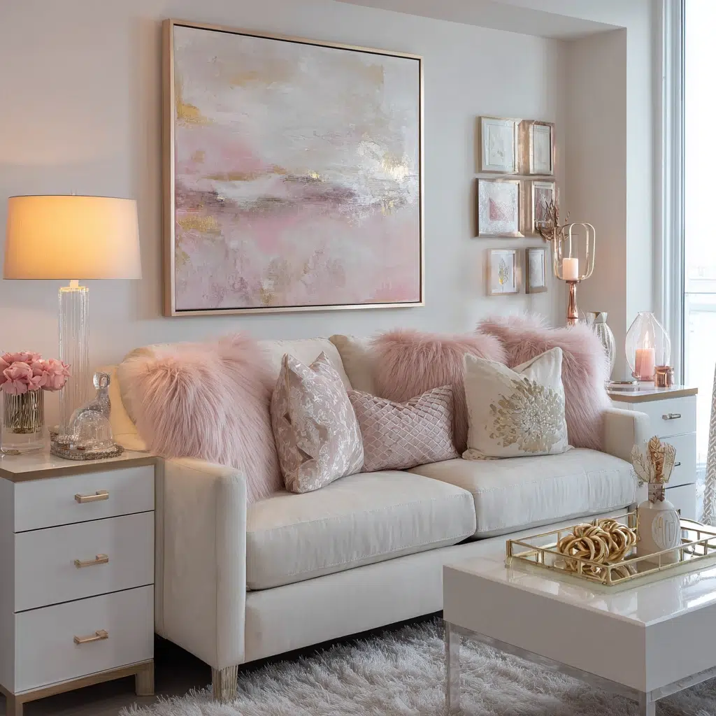 Dreamy Girly Apartment Ideas: Add Metallic Accents for Subtle Glamour