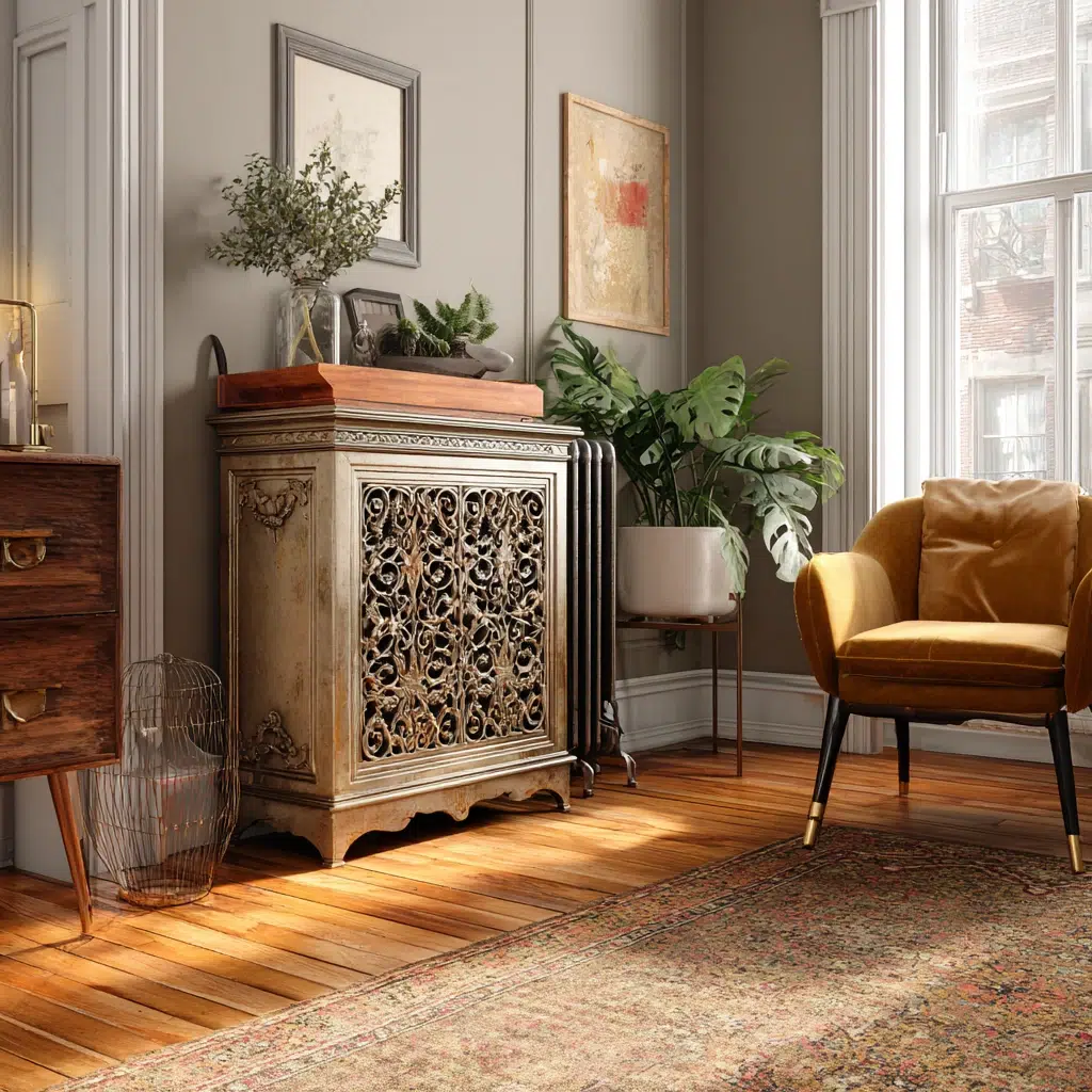 Timeless Vintage Apartment Ideas: Install Vintage-Style Radiator Covers or Heaters