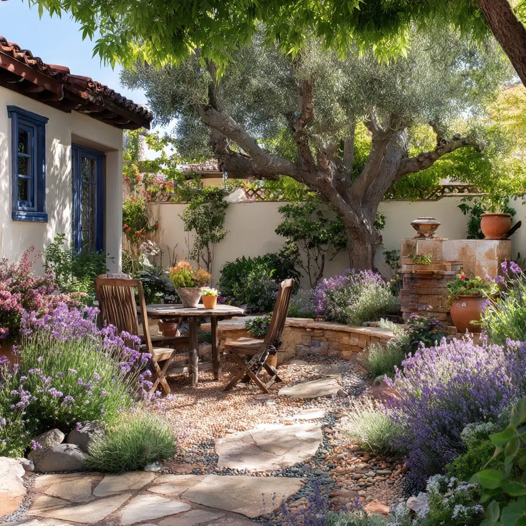 Corner Garden Ideas: Mediterranean Corner Oasis