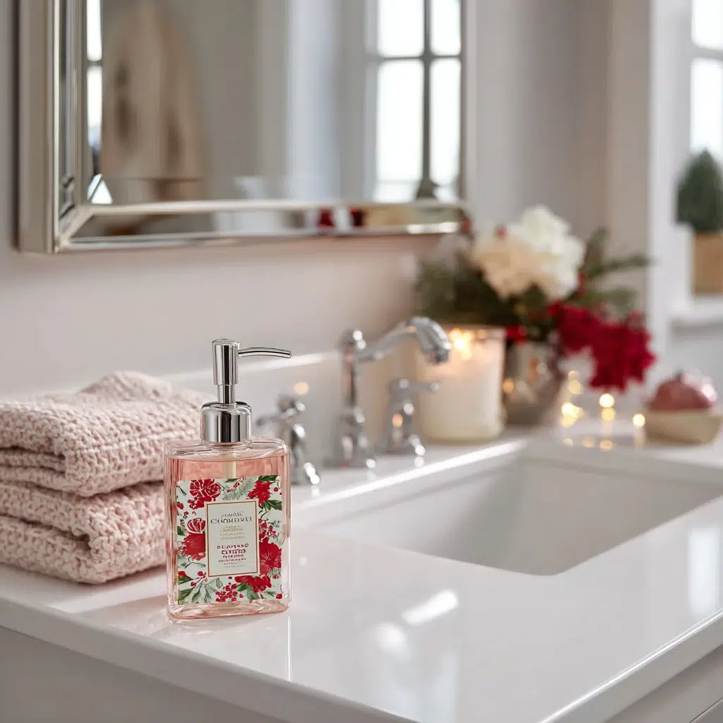 Charming Christmas Bathroom Decor Ideas: Christmas Hand Soap in Seasonal Scents
